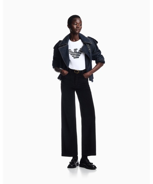 EMPORIO ARMANI（エンポリオアルマーニ）の「【エンポリオ アルマーニ】ASV スリムフィットTシャツ ストレッチジャージー オーバーサイズイーグルパターン（Tシャツ/カットソー・レディース・ブラック/ホワイト/ホワイト系その他/ネイビー・X-SMALL/SMALL/MEDIUM/LARGE）」の9枚目の写真