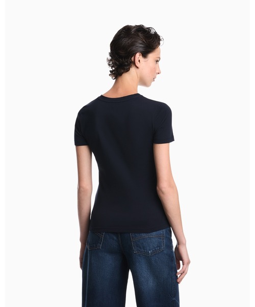 EMPORIO ARMANI（エンポリオアルマーニ）の「【エンポリオ アルマーニ】ASV スリムフィットTシャツ ストレッチジャージー オーバーサイズイーグルパターン（Tシャツ/カットソー・レディース・ブラック/ホワイト/ホワイト系その他/ネイビー・X-SMALL/SMALL/MEDIUM/LARGE）」の11枚目の写真