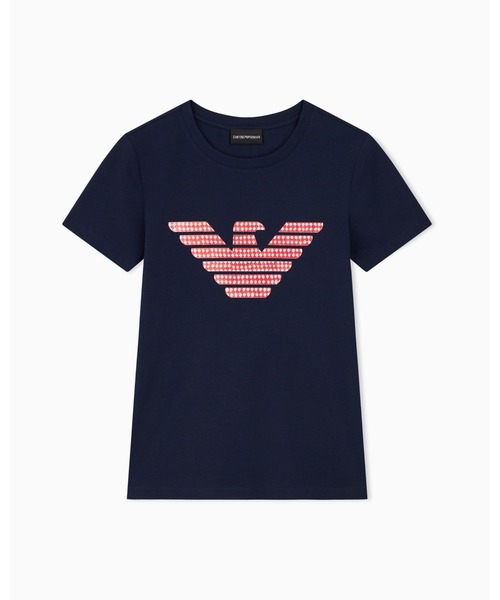 EMPORIO ARMANI（エンポリオアルマーニ）の「【エンポリオ アルマーニ】ASV スリムフィットTシャツ ストレッチジャージー オーバーサイズイーグルパターン（Tシャツ/カットソー・レディース・ブラック/ホワイト/ホワイト系その他/ネイビー・X-SMALL/SMALL/MEDIUM/LARGE）」の10枚目の写真
