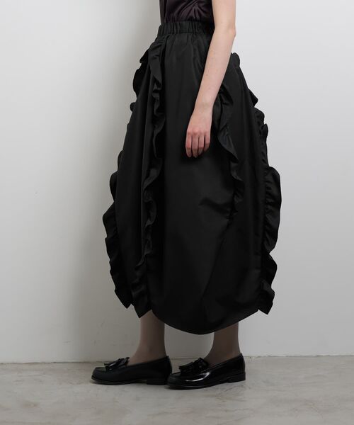 LANVIN en Bleu(ランバンオンブルー)の「フリルコクーンスカート(スカート・レディース・ブラック/チャコールグレー・38/36)」の14枚目の写真