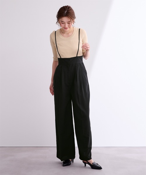 UR'S（ユアーズ）の「タックワイドサロペット（サロペット/オーバーオール・レディース・グレー/ブラック・M）」の10枚目の写真