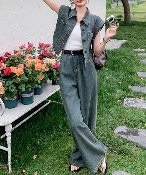 セール】デニムセットアップ（セットアップ）｜Aelina（エリナ