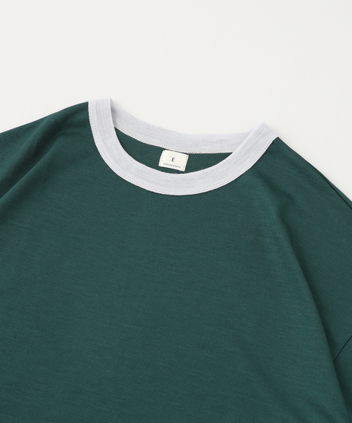 EDIFICE(エディフィス)の「E.Super100'sPLATING RINGER Tシャツ(Tシャツ/カットソー・メンズ・グリーン/ホワイト/パープル・2/3)」の5枚目の写真