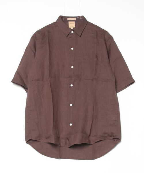 Sanca（サンカ）の「【Sanca】サンカ / JAPAN LINEN MINI REGULAR S/SLEEVE（シャツ/ブラウス・メンズ・ピンク/ネイビー/シルバー/ブラウン・3/2/1）」の2枚目の写真