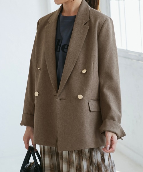 近年モデル♡ベイジ ストレッチ テーラードジャケット L ゴールドライン ROPE' PICNIC｜【低身長・小柄さんサイズ】レディハンサム