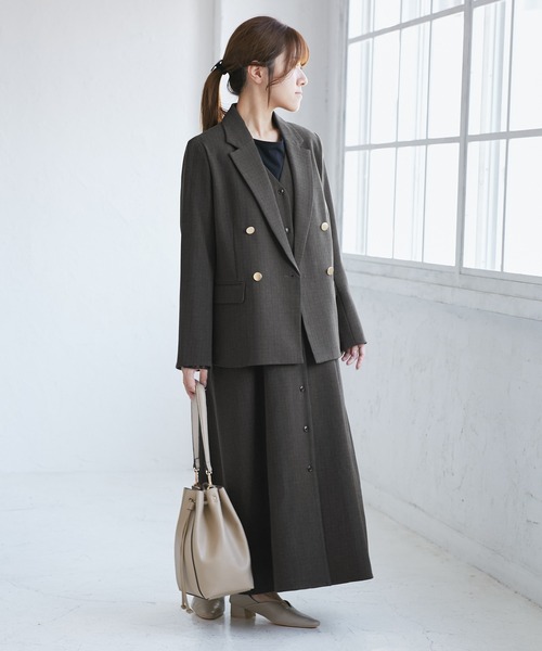 ROPE' PICNIC(ロペピクニック)の「【低身長・小柄さんサイズ】レディハンサムシリーズ ウールライク金ボタンジャケット(半裏地)(テーラードジャケット・レディース・ブラック系その他/ベージュ系その他2/ネイビー/グレー/ライトグレー・FREE)」の10枚目の写真