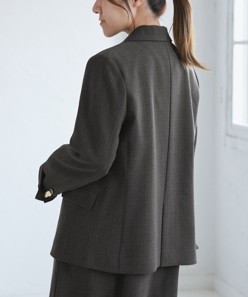 ROPE' PICNIC(ロペピクニック)の「【低身長・小柄さんサイズ】レディハンサムシリーズ ウールライク金ボタンジャケット(半裏地)(テーラードジャケット・レディース・ブラック系その他/ベージュ系その他2/ネイビー/グレー/ライトグレー・FREE)」の13枚目の写真