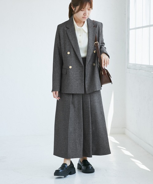 ROPE' PICNIC(ロペピクニック)の「【低身長・小柄さんサイズ】レディハンサムシリーズ ウールライク金ボタンジャケット(半裏地)(テーラードジャケット・レディース・ブラック系その他/ベージュ系その他2/ネイビー/グレー/ライトグレー・FREE)」の16枚目の写真