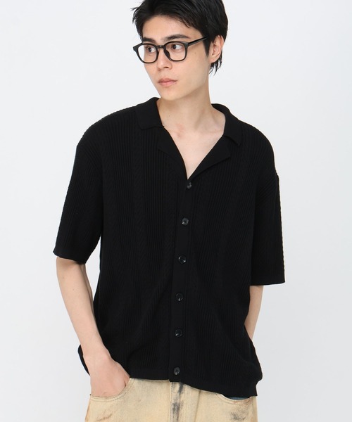 3.3 Field Trip （3.3フィールドトリップ）の「3.3 Field Trip／開襟ニット半袖カーディガン（カーディガン/ボレロ・メンズ・ベージュ/グレー/ブラック・LARGE/MEDIUM）」の17枚目の写真