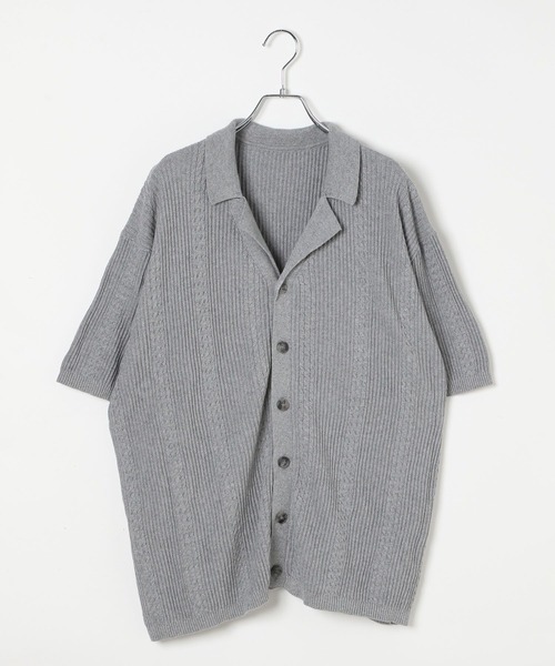 3.3 Field Trip （3.3フィールドトリップ）の「3.3 Field Trip／開襟ニット半袖カーディガン（カーディガン/ボレロ・メンズ・ベージュ/グレー/ブラック・LARGE/MEDIUM）」の19枚目の写真