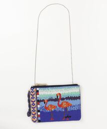 【Swaraj/スワラージ】バード ビーズポシェット（手刺繍ビーズ）