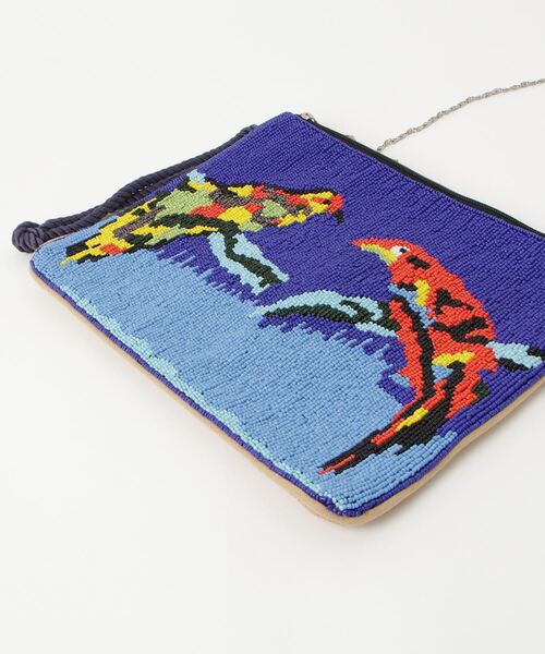 MAISON mou(メゾンムー)の「【Swaraj/スワラージ】バード ビーズポシェット(手刺繍ビーズ)(クラッチバッグ・レディース・ブルー系その他/ブルー系その他2・FREE)」の4枚目の写真
