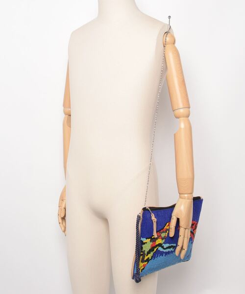 MAISON mou(メゾンムー)の「【Swaraj/スワラージ】バード ビーズポシェット(手刺繍ビーズ)(クラッチバッグ・レディース・ブルー系その他/ブルー系その他2・FREE)」の6枚目の写真
