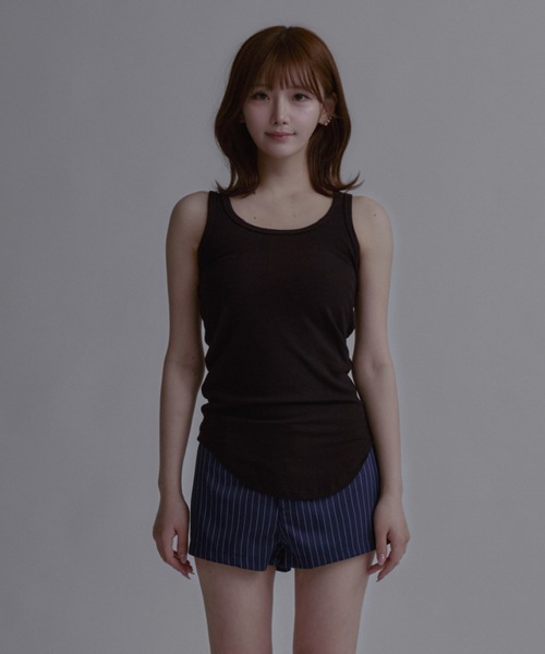 tinkerend(ティンカーエンド)の「Layered Cami Vest / レイヤードキャミベスト(タンクトップ・レディース・ホワイト/ブラック・FREE)」の9枚目の写真