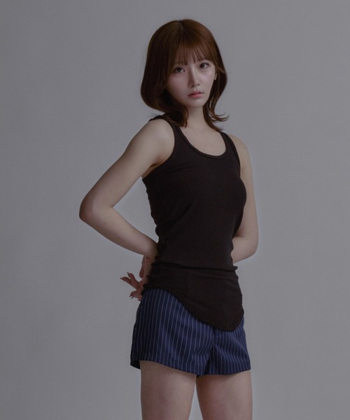 tinkerend(ティンカーエンド)の「Layered Cami Vest / レイヤードキャミベスト(タンクトップ・レディース・ホワイト/ブラック・FREE)」の11枚目の写真