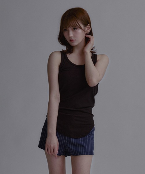 tinkerend(ティンカーエンド)の「Layered Cami Vest / レイヤードキャミベスト(タンクトップ・レディース・ホワイト/ブラック・FREE)」の10枚目の写真