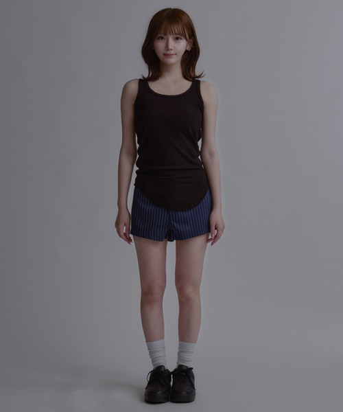 tinkerend(ティンカーエンド)の「Layered Cami Vest / レイヤードキャミベスト(タンクトップ・レディース・ホワイト/ブラック・FREE)」の12枚目の写真