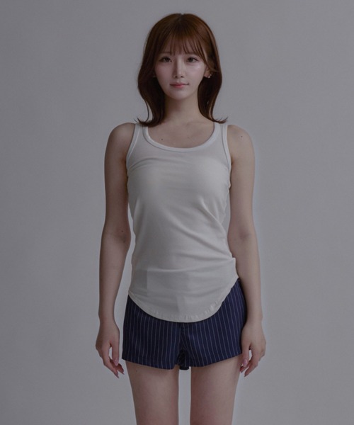 tinkerend(ティンカーエンド)の「Layered Cami Vest / レイヤードキャミベスト(タンクトップ・レディース・ホワイト/ブラック・FREE)」の15枚目の写真