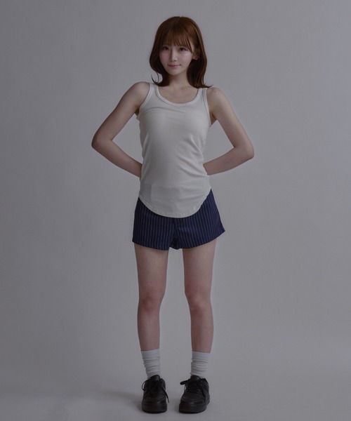 tinkerend(ティンカーエンド)の「Layered Cami Vest / レイヤードキャミベスト(タンクトップ・レディース・ホワイト/ブラック・FREE)」の7枚目の写真