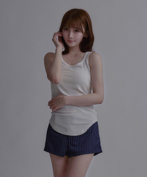 tinkerend(ティンカーエンド)の「Layered Cami Vest / レイヤードキャミベスト(タンクトップ・レディース・ホワイト/ブラック・FREE)」の16枚目の写真