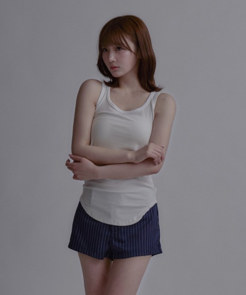 tinkerend(ティンカーエンド)の「Layered Cami Vest / レイヤードキャミベスト(タンクトップ・レディース・ホワイト/ブラック・FREE)」の3枚目の写真