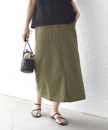 【MARELLA 】リネンマキシ丈スカート オリーブグリーン Lサイズカーキ MARELLA 】リネンマキシ丈スカート オリーブグリーン Lサイズ