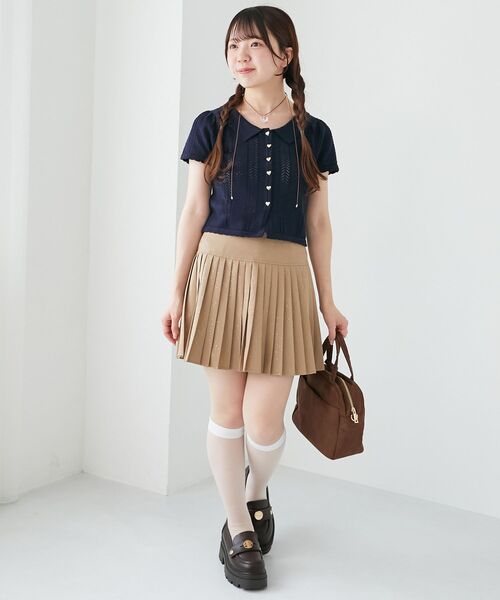 MAJESTIC LEGON（マジェスティックレゴン）の「襟付き透かし柄カーディガン（その他トップス・レディース・グレー/アイボリー/ネイビー/ピンク・MEDIUM）」の6枚目の写真