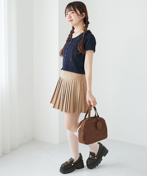 MAJESTIC LEGON（マジェスティックレゴン）の「襟付き透かし柄カーディガン（その他トップス・レディース・グレー/アイボリー/ネイビー/ピンク・MEDIUM）」の7枚目の写真