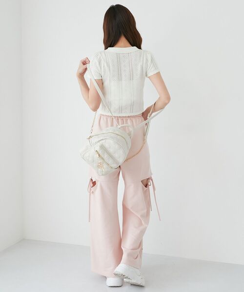 MAJESTIC LEGON（マジェスティックレゴン）の「襟付き透かし柄カーディガン（その他トップス・レディース・グレー/アイボリー/ネイビー/ピンク・MEDIUM）」の20枚目の写真