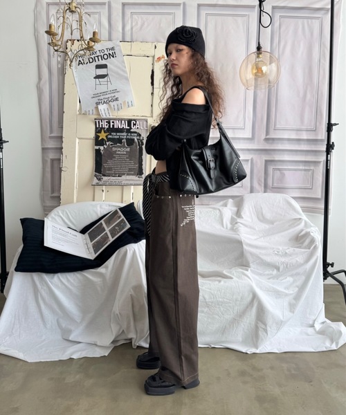 SHAGGIE（シャギー）の「【ViVi掲載】アシンメトリーリブルーズカーディガン（カーディガン/ボレロ・レディース・パープル/ブラック/グレー・FREE）」の19枚目の写真