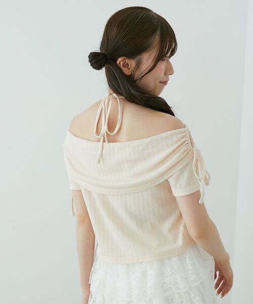 MAJESTIC LEGON(マジェスティックレゴン)の「裾レースオフショルトップス(Tシャツ/カットソー・レディース・グレー/アイボリー/ピンク・MEDIUM)」の17枚目の写真