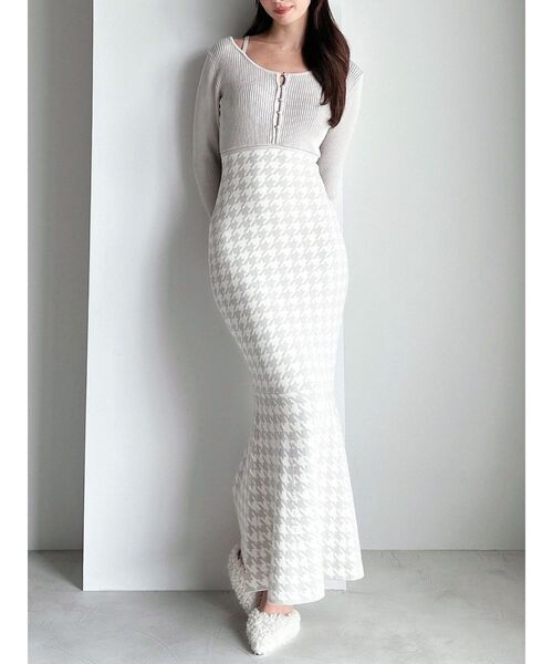 RESEXXY ハウンドトゥースマーメイドニットワンピース ハウンドトゥースマーメイドニットワンピース（ワンピース）｜RESEXXY