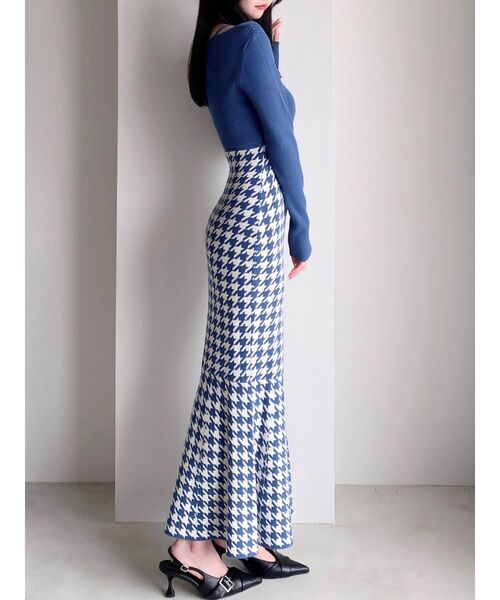RESEXXY ハウンドトゥースマーメイドニットワンピース ハウンドトゥースマーメイドニットワンピース（ワンピース