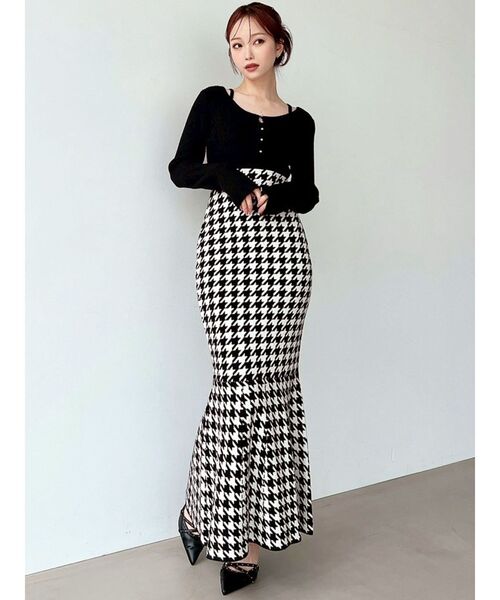 ハウンドトゥースマーメイドニットワンピース（ワンピース）｜RESEXXY