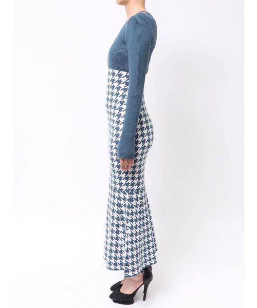 ハウンドトゥースマーメイドニットワンピース（ワンピース）｜RESEXXY