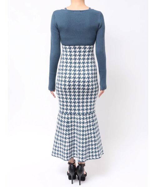 ハウンドトゥースマーメイドニットワンピース RESEXXY リゼクシー RESEXXY ハウンドトゥースマーメイドニットワンピース