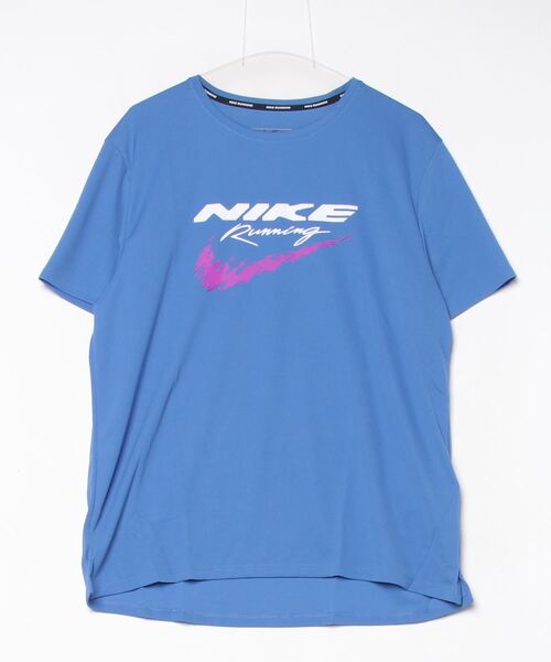 NIKE(ナイキ)の「ナイキ NIKE ナイキ DF UV RN エナジー MILER S/S トップ(Tシャツ/カットソー・メンズ・ブルー/ブラック/グレー・LL/L/M/S)」の1枚目の写真