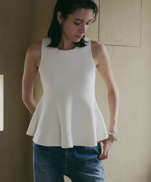 RIB PEPLUM KNIT TOPS（その他トップス）｜MANOF（マノフ）の