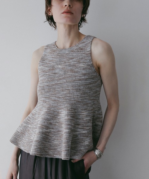 マノフ manof RIB PEPLUM KNIT TOPS RIB PEPLUM KNIT TOPS（その他トップス）｜MANOF（マノフ）の