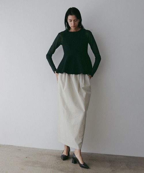 トップス MEDI WHOLEGARMENT PEPLUM KNIT TOP RIB PEPLUM KNIT TOPS（その他トップス）｜MANOF（マノフ）の
