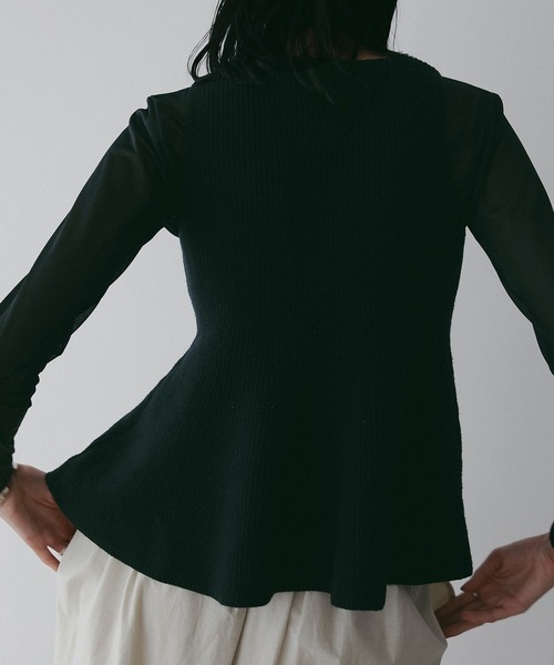 マノフ manof RIB PEPLUM KNIT TOPS MANOF 】RIB PEPLUM KNIT TOPS