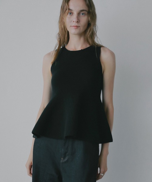 マノフ manof RIB PEPLUM KNIT TOPS RIB PEPLUM KNIT TOPS（その他トップス）｜MANOF（マノフ）の