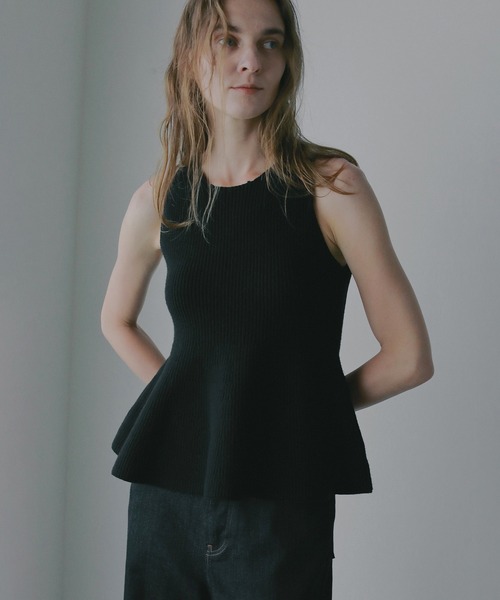 マノフ manof RIB PEPLUM KNIT TOPS RIB PEPLUM KNIT TOPS（その他トップス）｜MANOF（マノフ）の