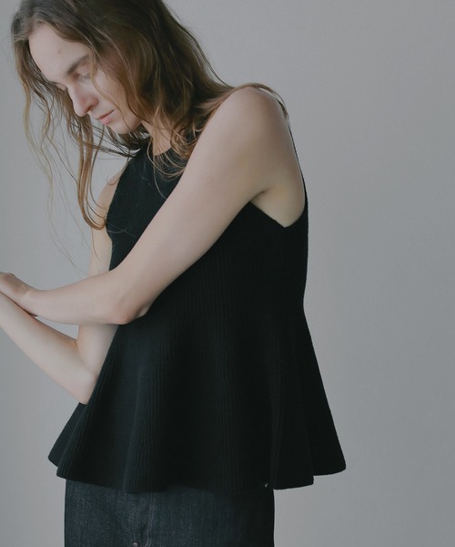 RIB PEPLUM KNIT TOPS（その他トップス）｜MANOF（マノフ）の