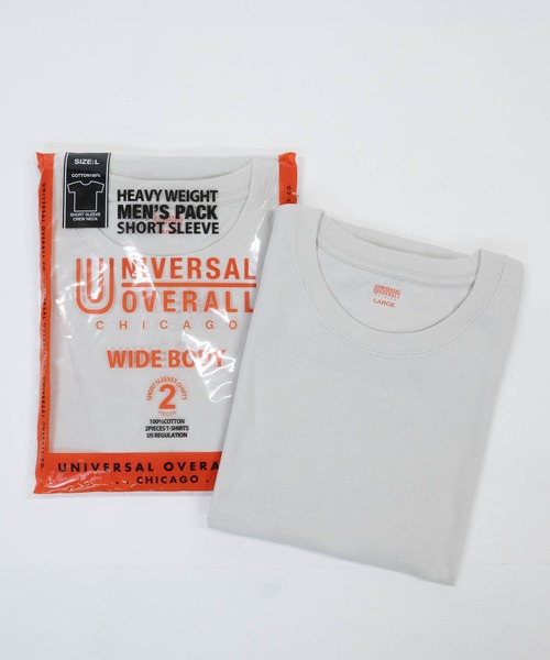 JOHN'S CLOSET(ジョンズクローゼット)の「【lg】〔UNIVERSALOVERALL〕2pack ヘビーウェイト ワイドシルエット パックT(Tシャツ/カットソー・メンズ・ホワイト/グレー/ブラック・MEDIUM/LARGE/X-LARGE)」の3枚目の写真