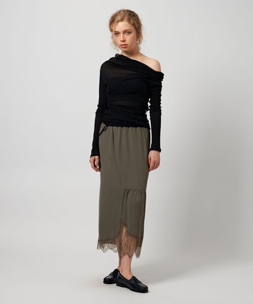 ATTISESSION（アティセッション）の「＜ATTISESSION＞レース ドッキング ロングスカート（スカート・レディース・ダークグレー/ブラック・38/36）」の20枚目の写真