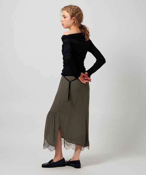 ATTISESSION（アティセッション）の「＜ATTISESSION＞レース ドッキング ロングスカート（スカート・レディース・ダークグレー/ブラック・38/36）」の21枚目の写真