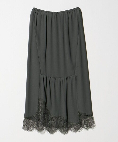 ATTISESSION（アティセッション）の「＜ATTISESSION＞レース ドッキング ロングスカート（スカート・レディース・ダークグレー/ブラック・38/36）」の3枚目の写真