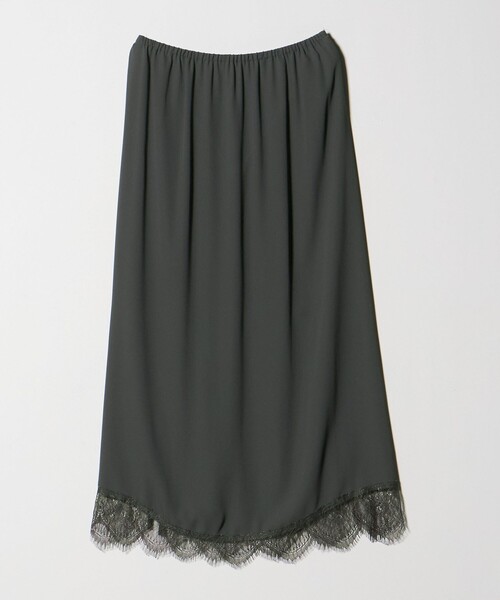 ATTISESSION（アティセッション）の「＜ATTISESSION＞レース ドッキング ロングスカート（スカート・レディース・ダークグレー/ブラック・38/36）」の4枚目の写真