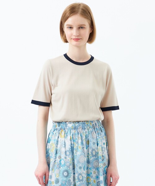 MACKINTOSH PHILOSOPHY(マッキントッシュ フィロソフィー)の「リネンミックスバイカラーニット(ニット/セーター・レディース・ベージュ/ライトブルー/ダークネイビー・36/38)」の2枚目の写真